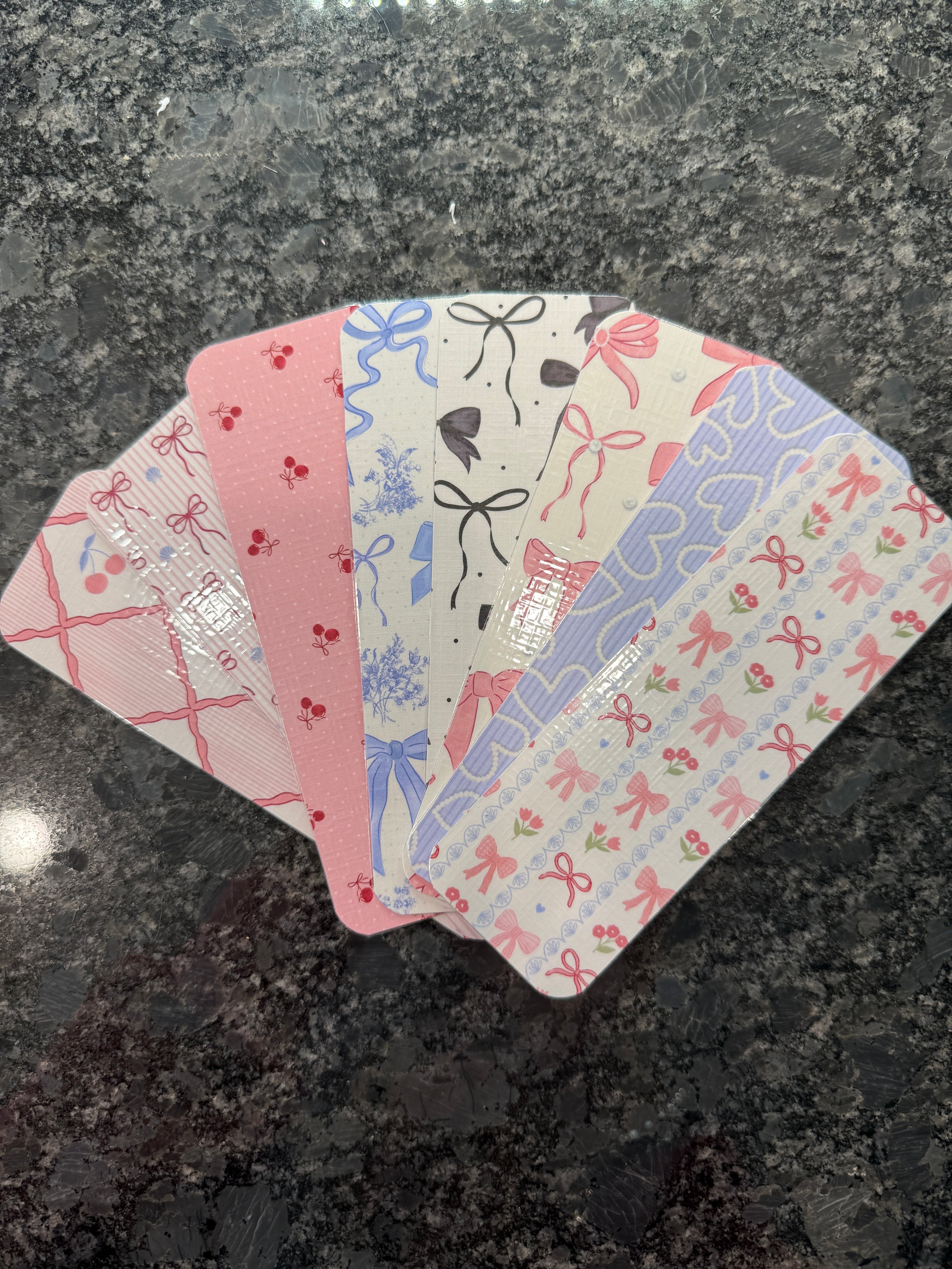 Hearts, Bows & Cherries Bookmark Set β Cute Aesthetic Bookmark Bundle for Books, Journals & Bibles πππ