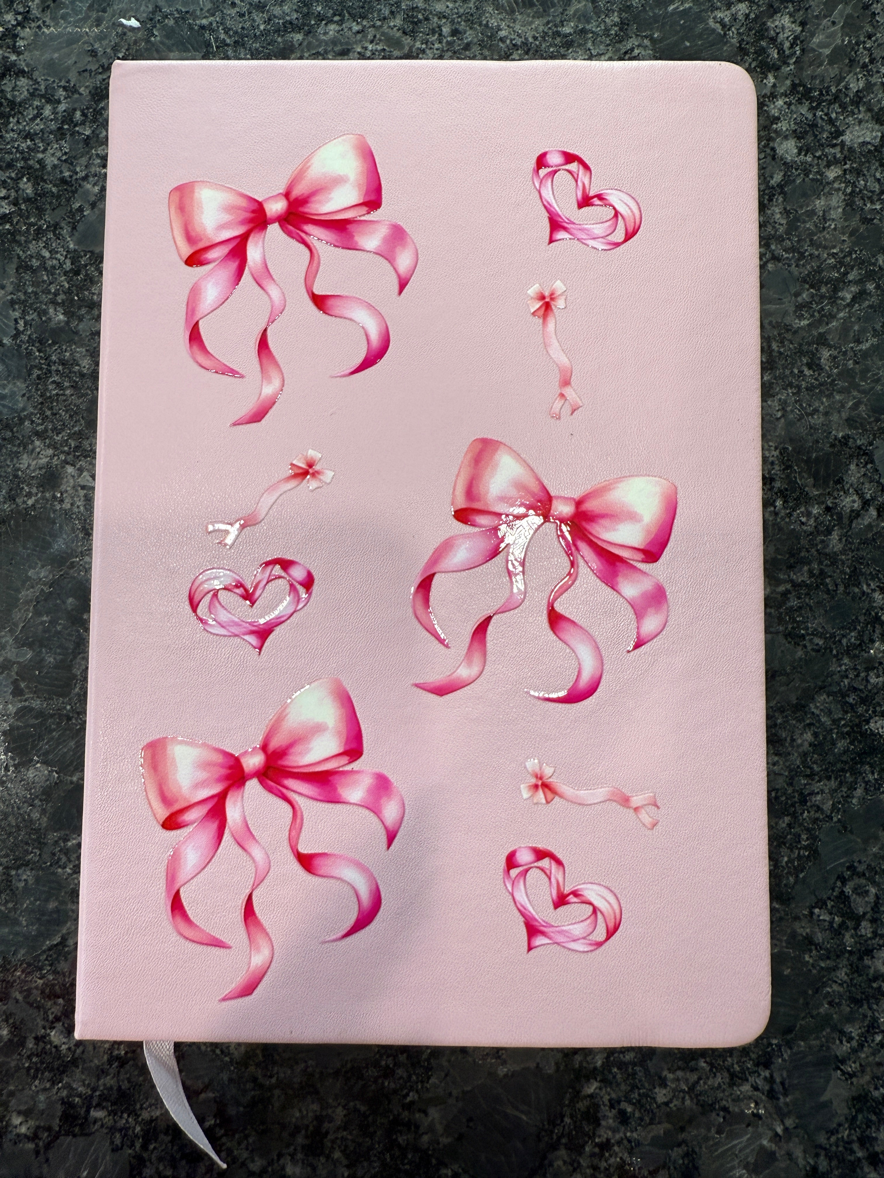 Pink Coquette Bow A5 Journal – Cute Feminine Notebook for Journaling, Notes & Faith ✨