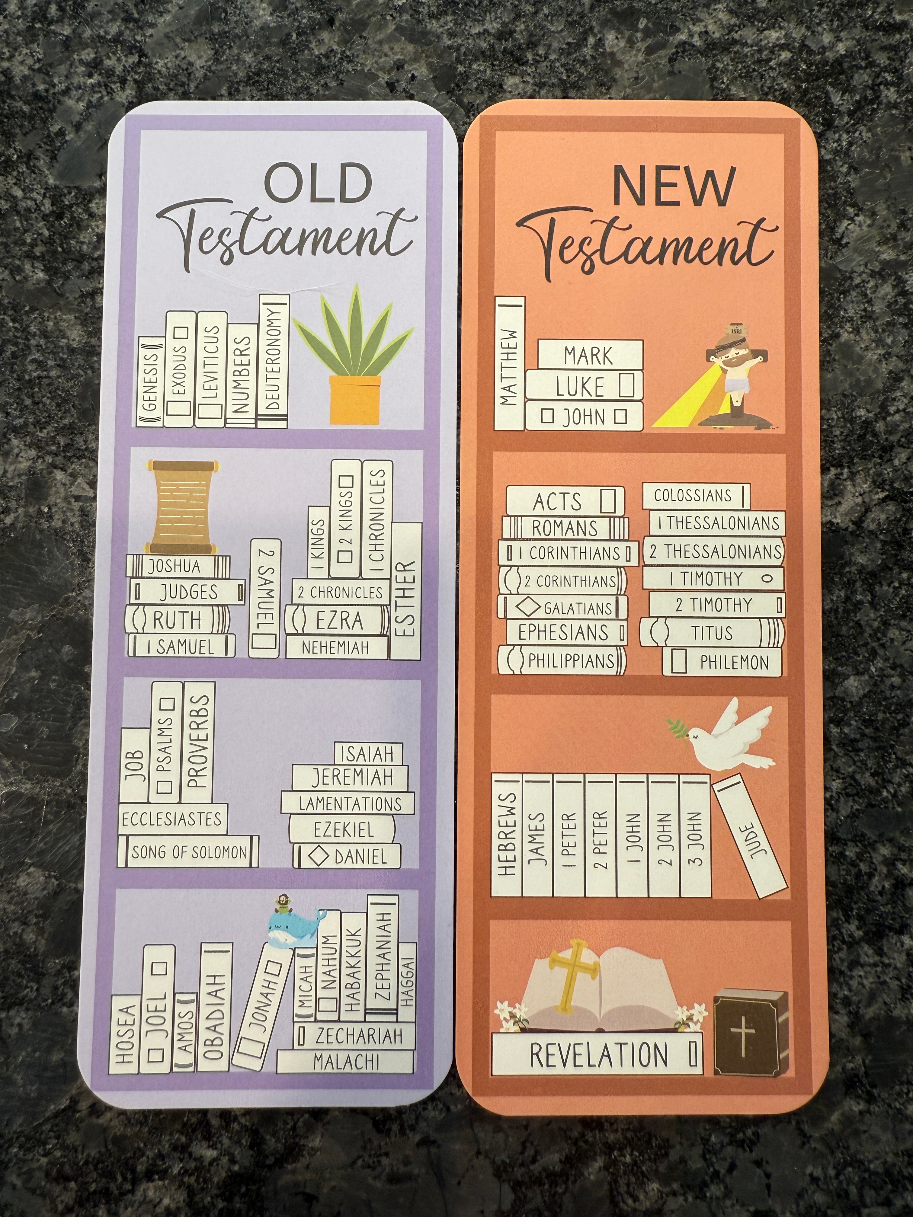 Bible Reading Tracker Bookmark Set – Old & New Testament Scripture Reading Checklist ✨📖