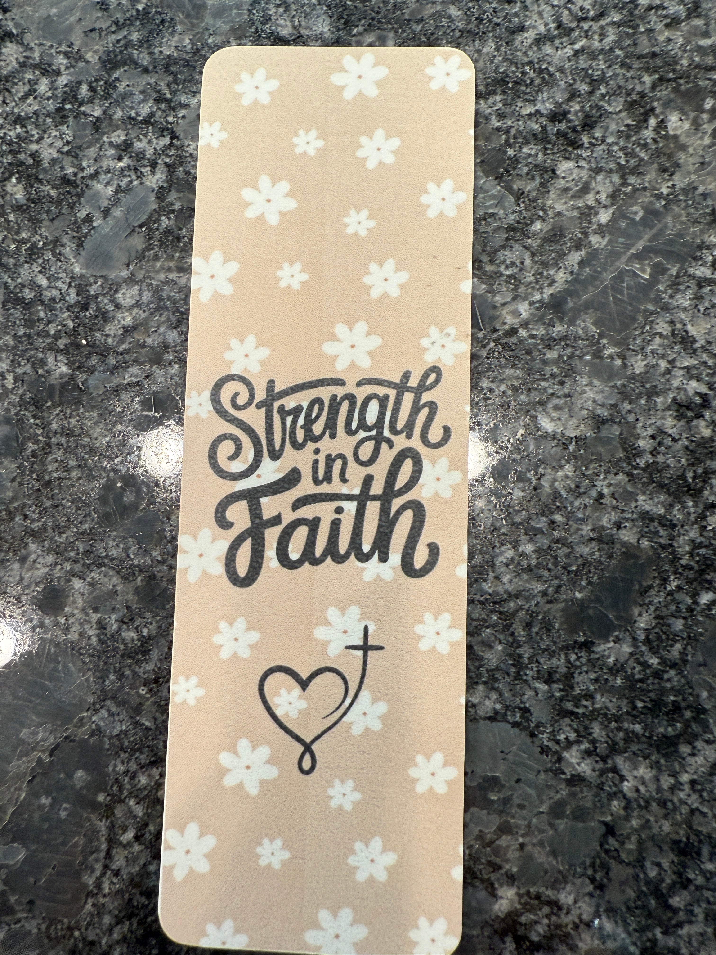 “Strength in Faith” Double-Sided Bookmark – Christian Scripture Bookmark for Bibles, Journals & Books ✨📖