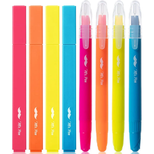 Aesthetic Highlighters and Gel Highlighters, 8 Pack, Assorted Color Bible Highlighter No Bleed, Highlighter Pens, No Bleed Highlighters for Bibles, Gel Highlighters for Bibles